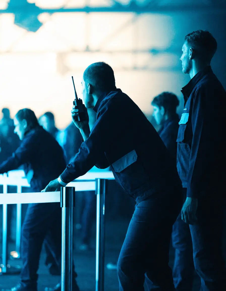 Crowd Control Staff working at a live event